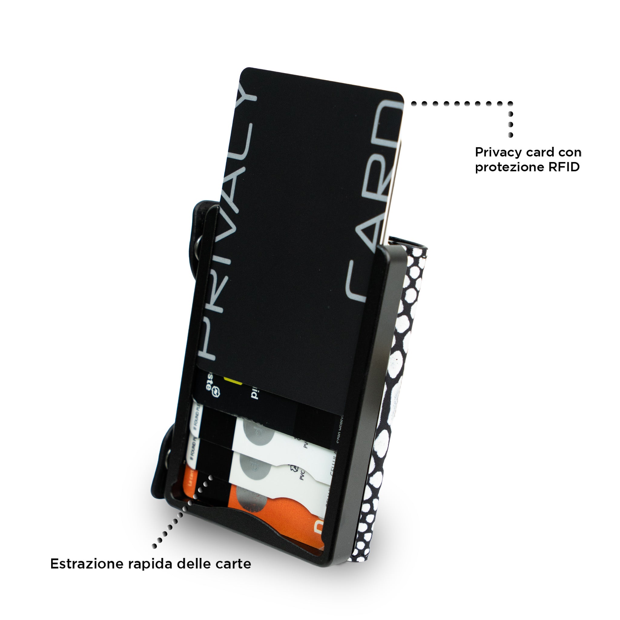 SLim Be Tasck Rettile Bianco Nero Portafoglio Frame Nero