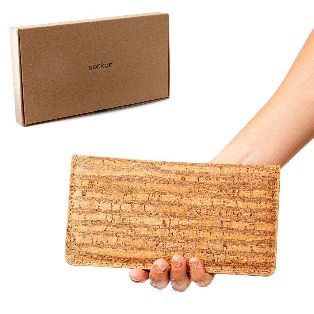 Corkor Wallets Portafoglio Zebra Bottone RFID