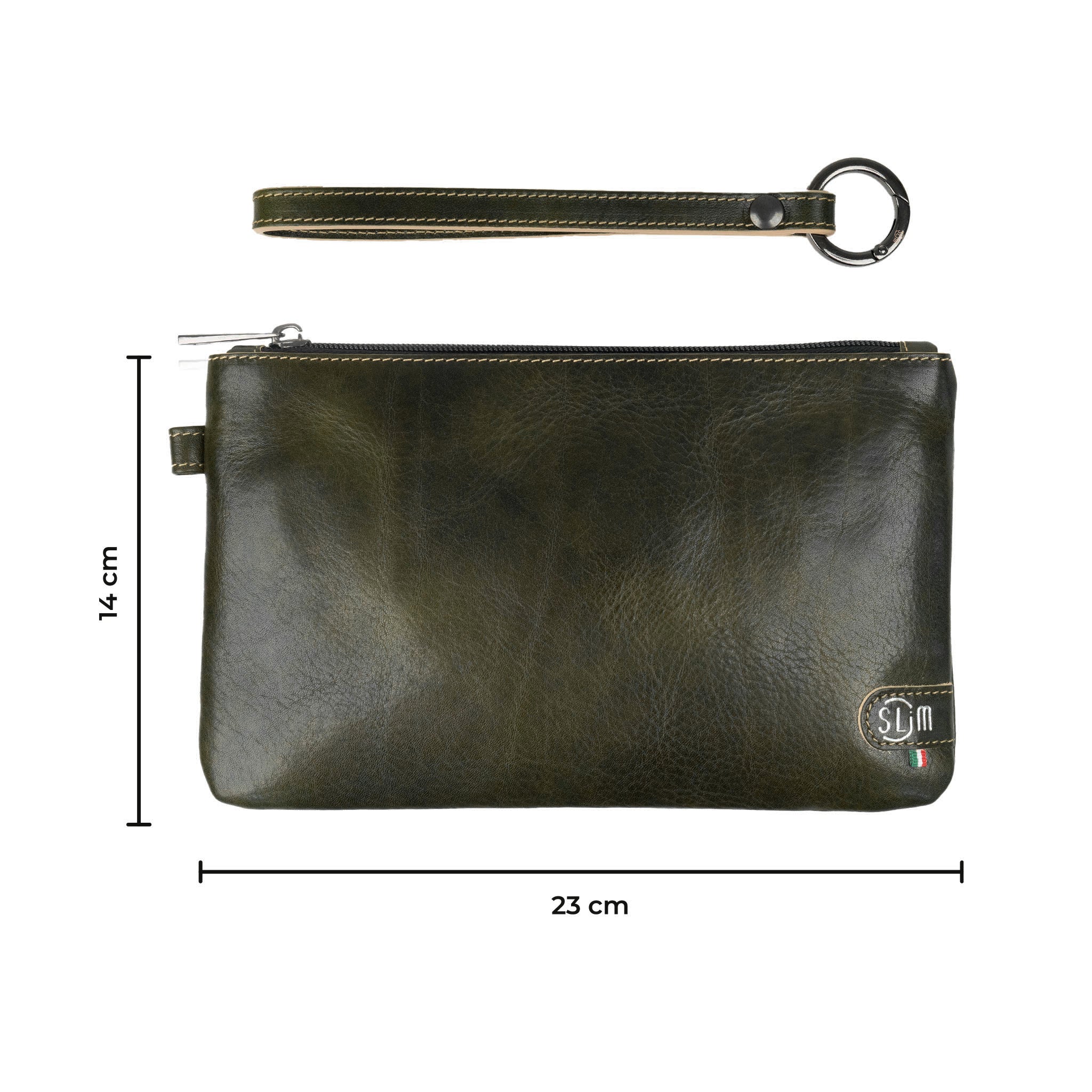SLim Pochette Polsiera Vegetale Verde pochette 23x14 cm