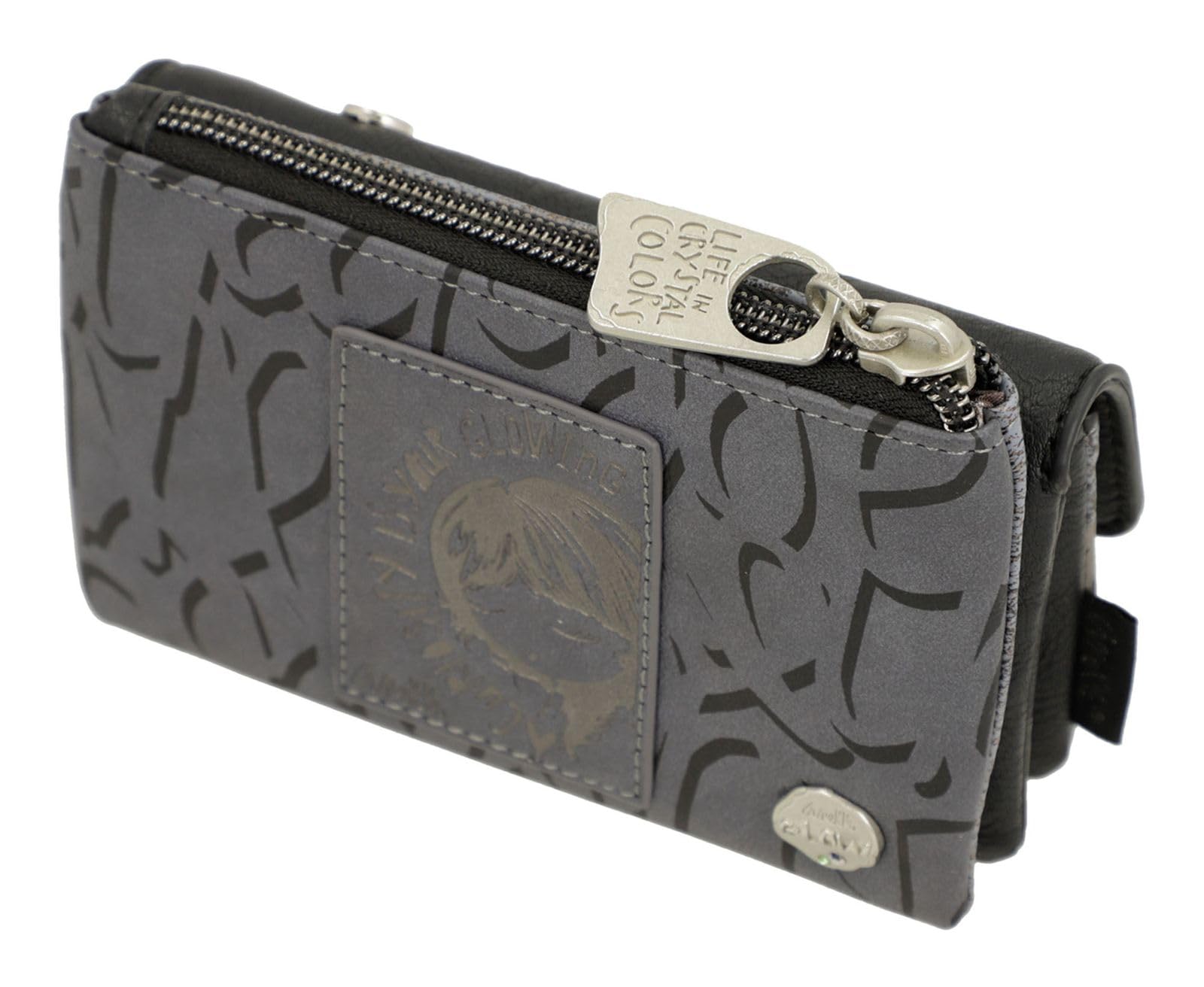 Anekke Crust Portafoglio Donna Patta 14x8cm Nero