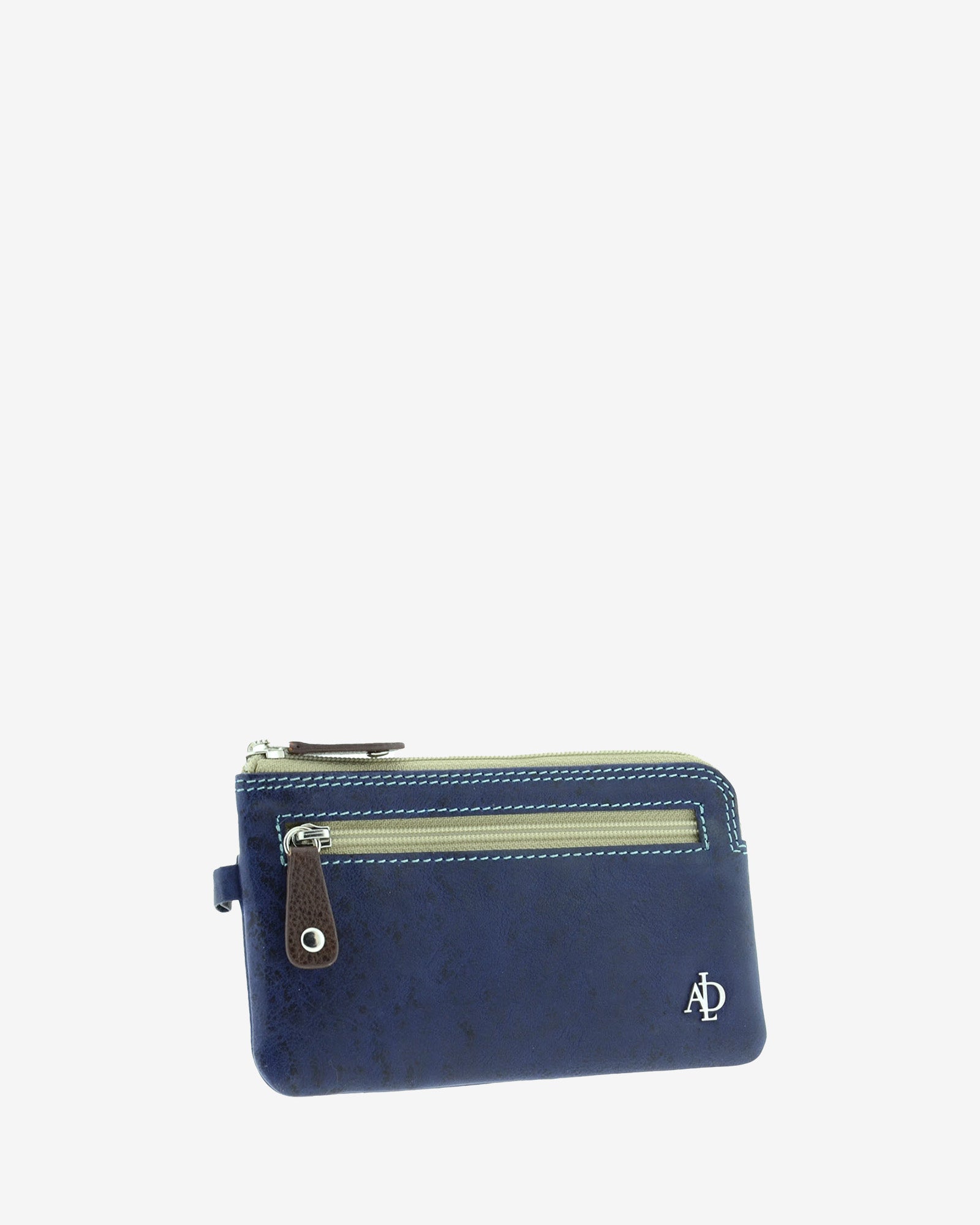 Adapell Basicos 8053-V portamonete pelle marrone doppia zip