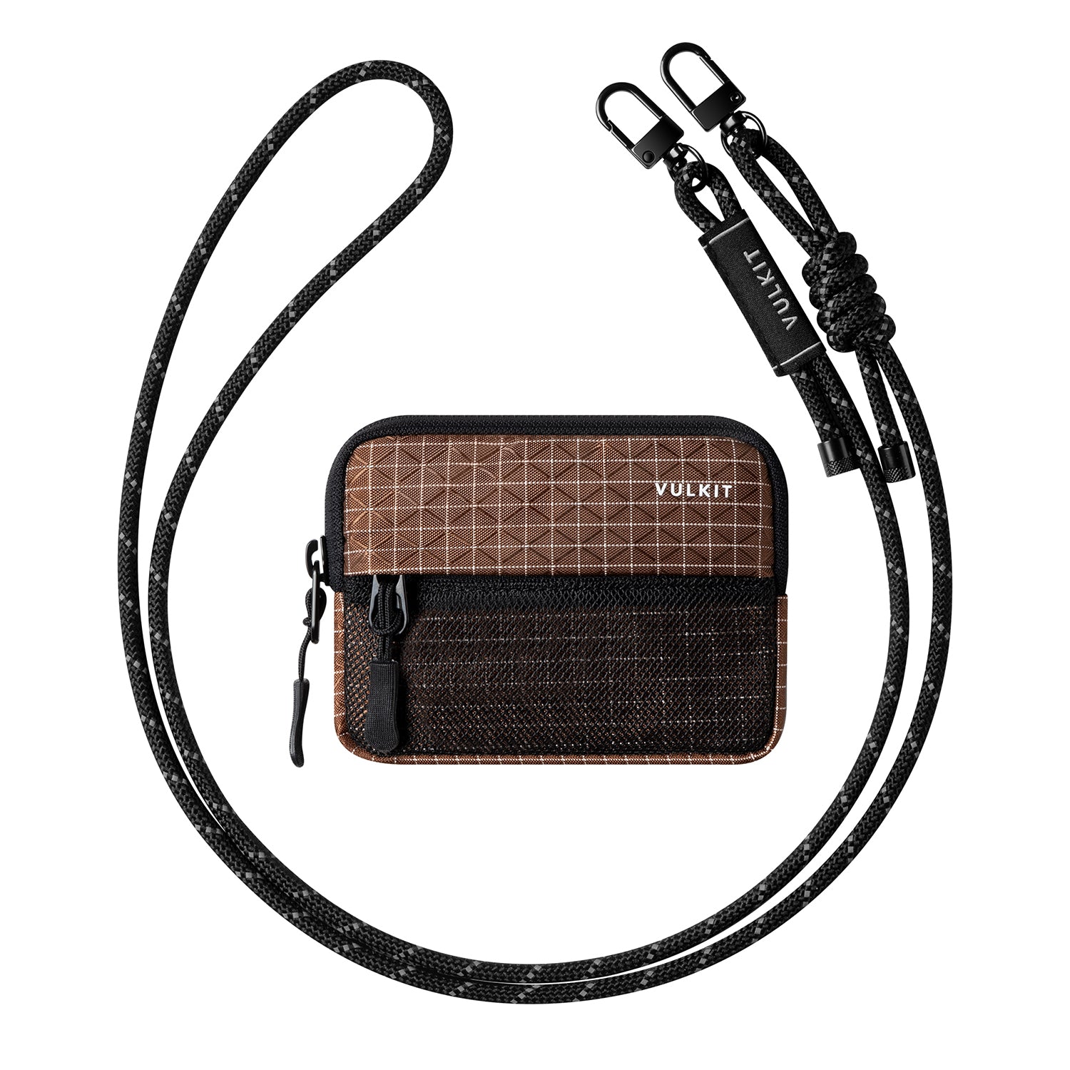 VULKIT Multifunctional VW152 Portafoglio RFID Nero con Laccetto