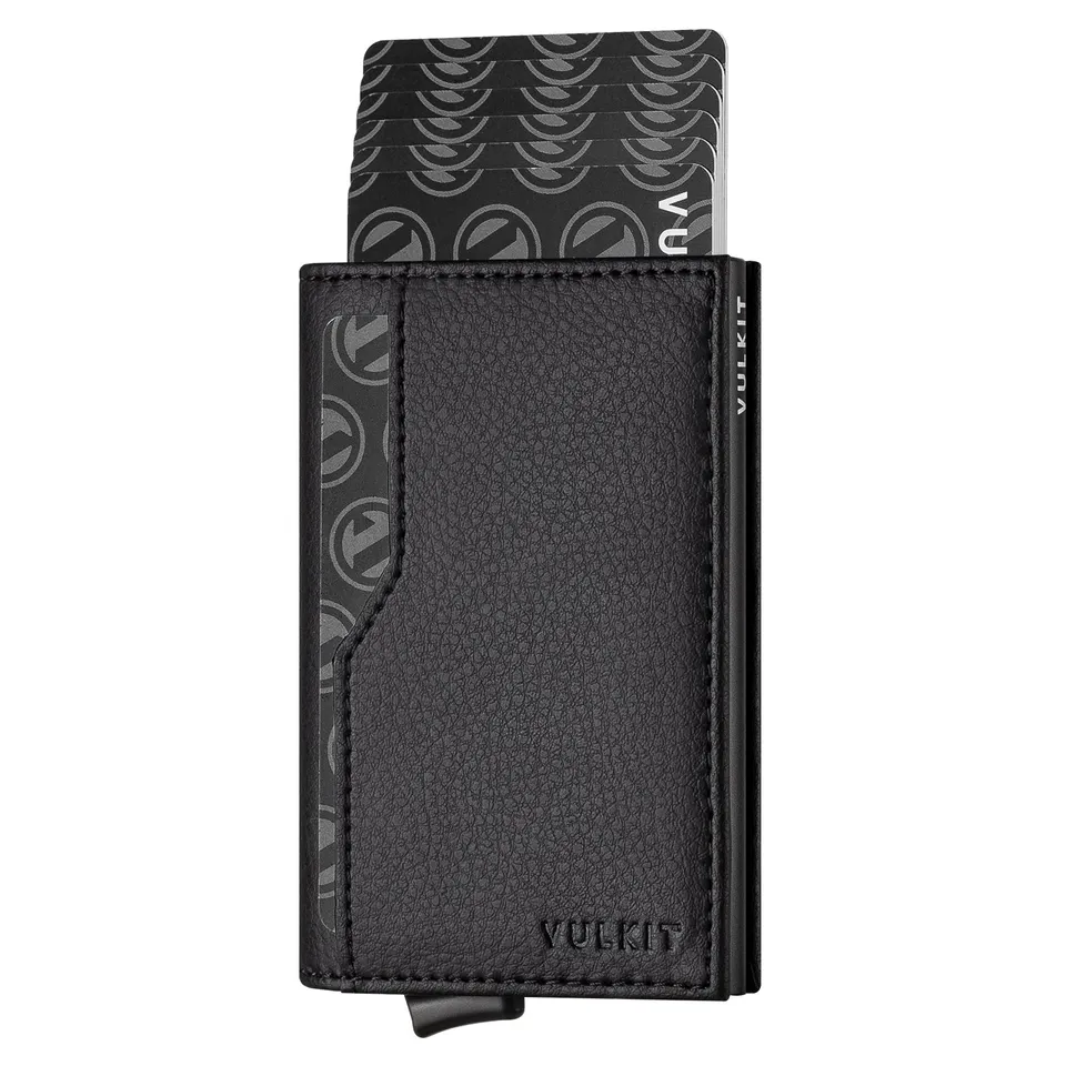 VULKIT VC205 Portafoglio Pop Up Pelle Blu 12 Carte