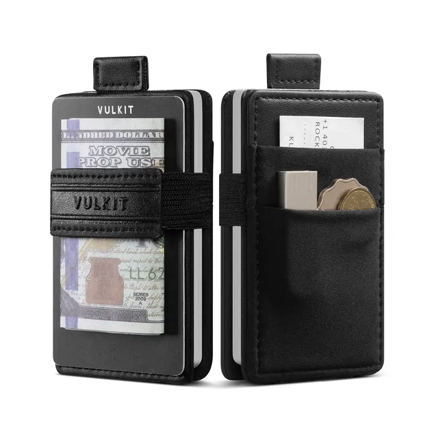 VULKIT VW135 Portacarte Pelle Blu Scuro RFID