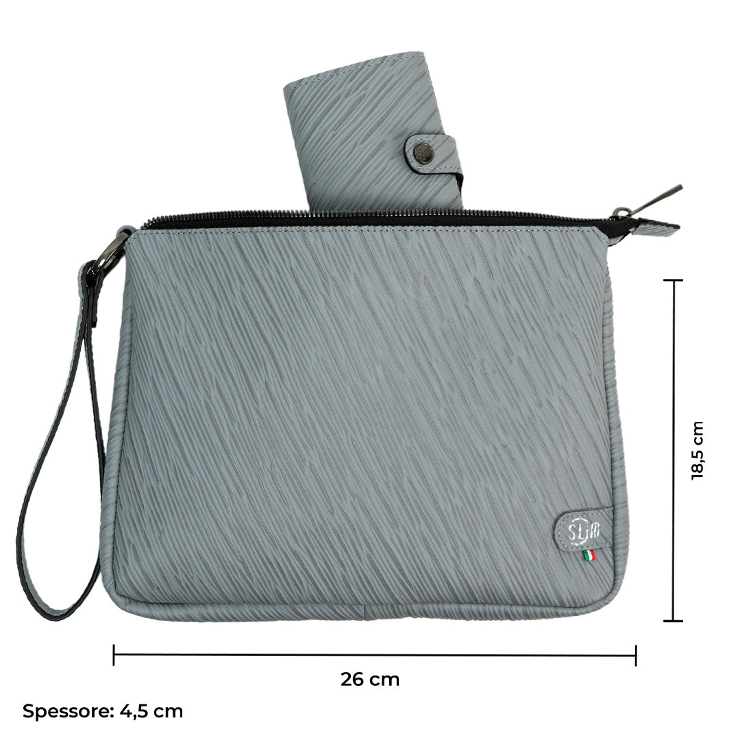 SLim Pochette Max Epi Grigio Pochette Pelle Capiente