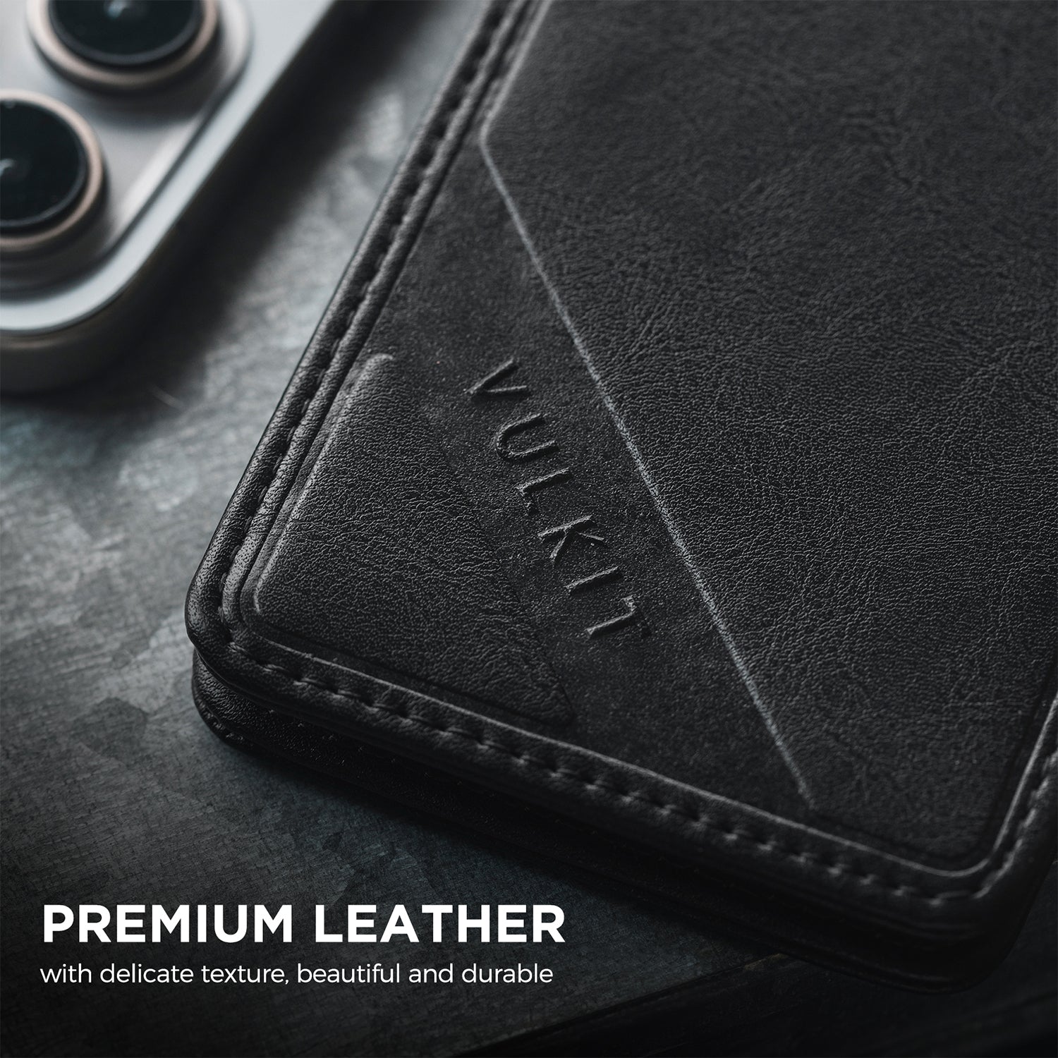 VULKIT VBH101 portacarte pelle nero 3 carte