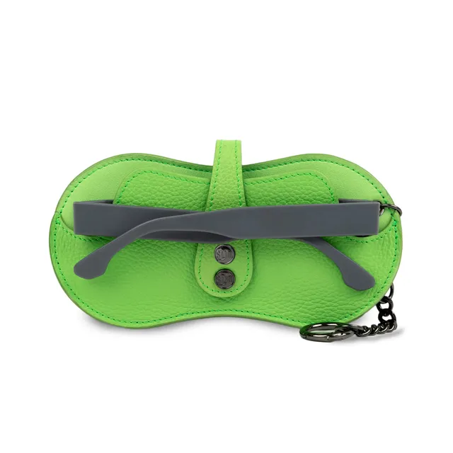 SLim Vision Portaocchiali Vera Pelle Verde Lime