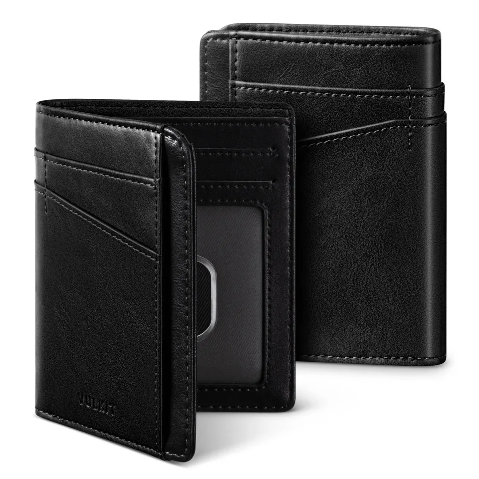 VULKIT Card Holders VW133 Portacarte Nappa Nero RFID 11 Carte