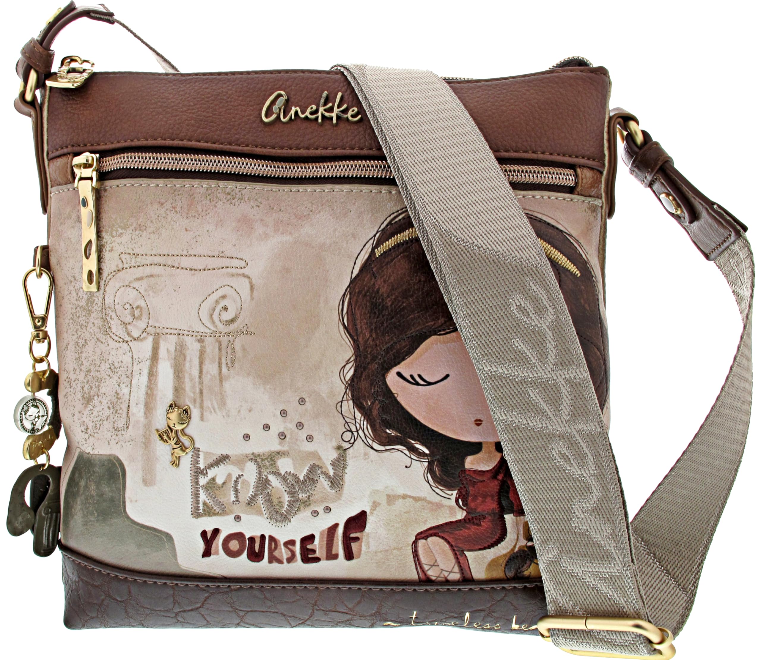 Anekke Muse borsa tracolla donna stampa greca