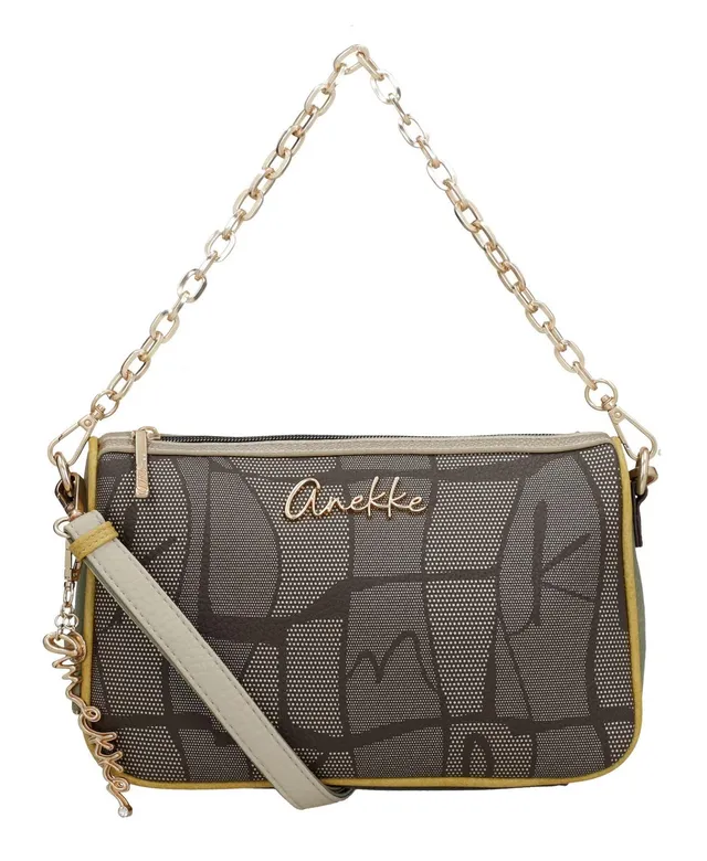 Anekke Essentials Borsa a Tracolla Marrone con Stampa