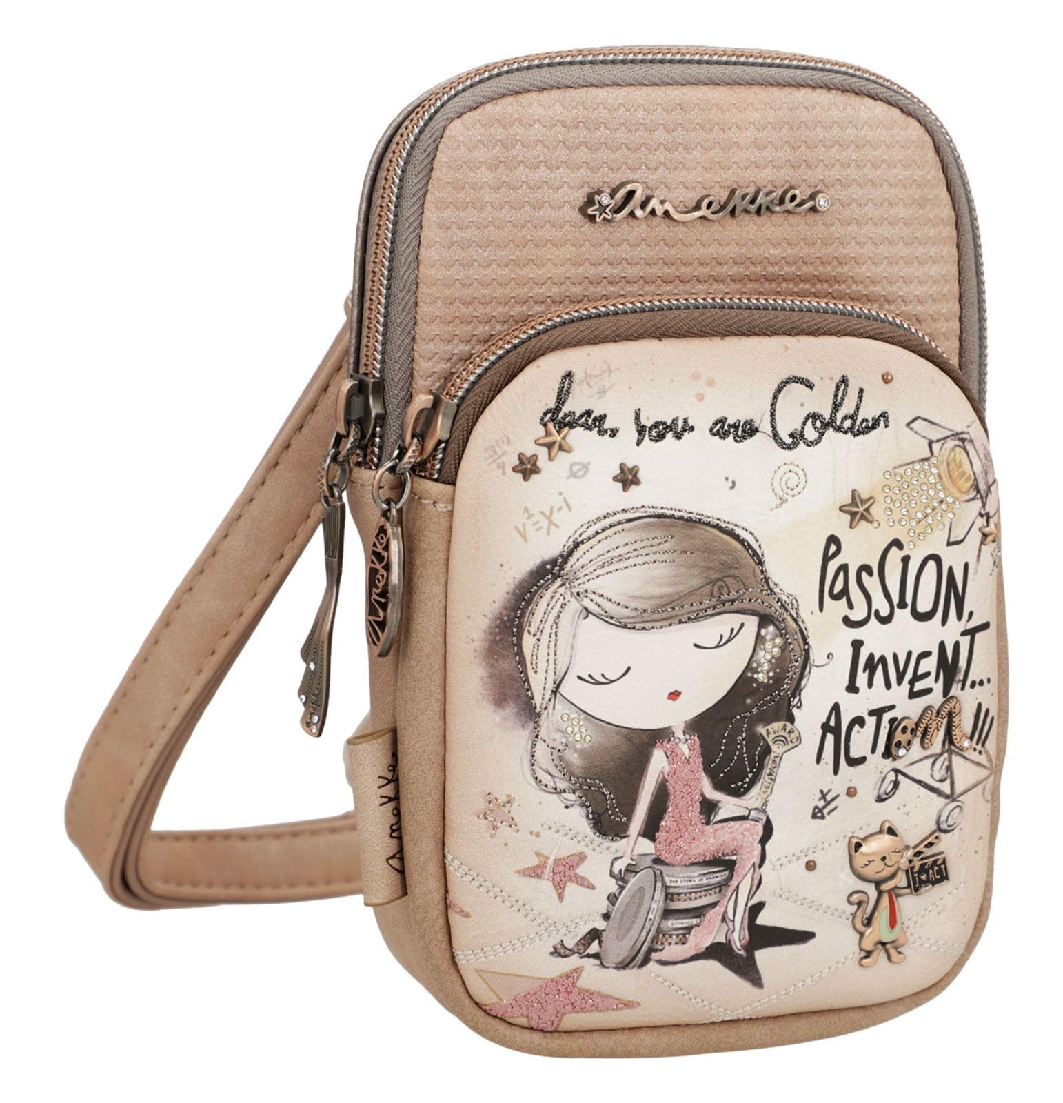 Anekke Hollywood Mini Bandolera Borsa a Tracolla 11x18 cm Blu