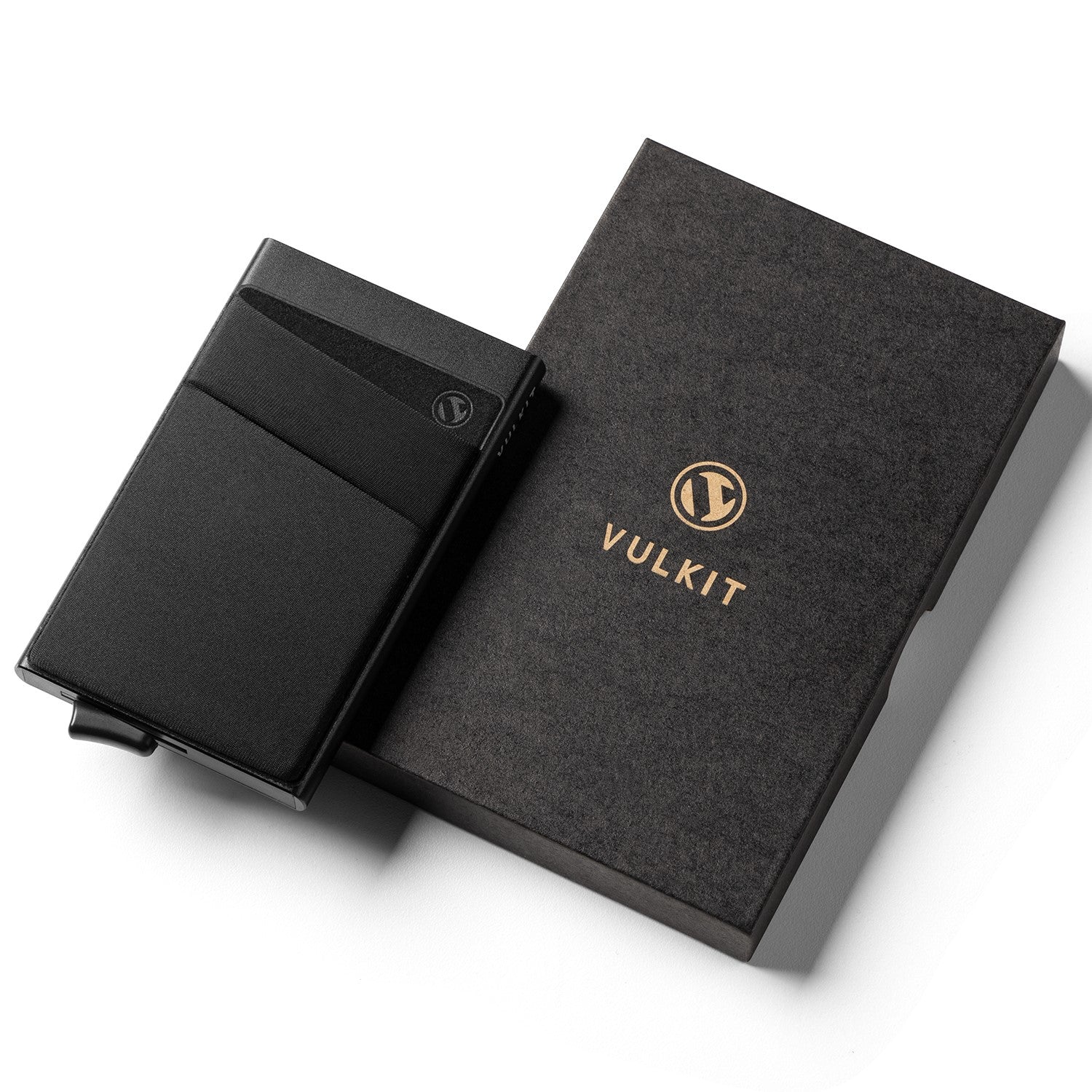 VULKIT VC104 porta carte slim alluminio nero monete
