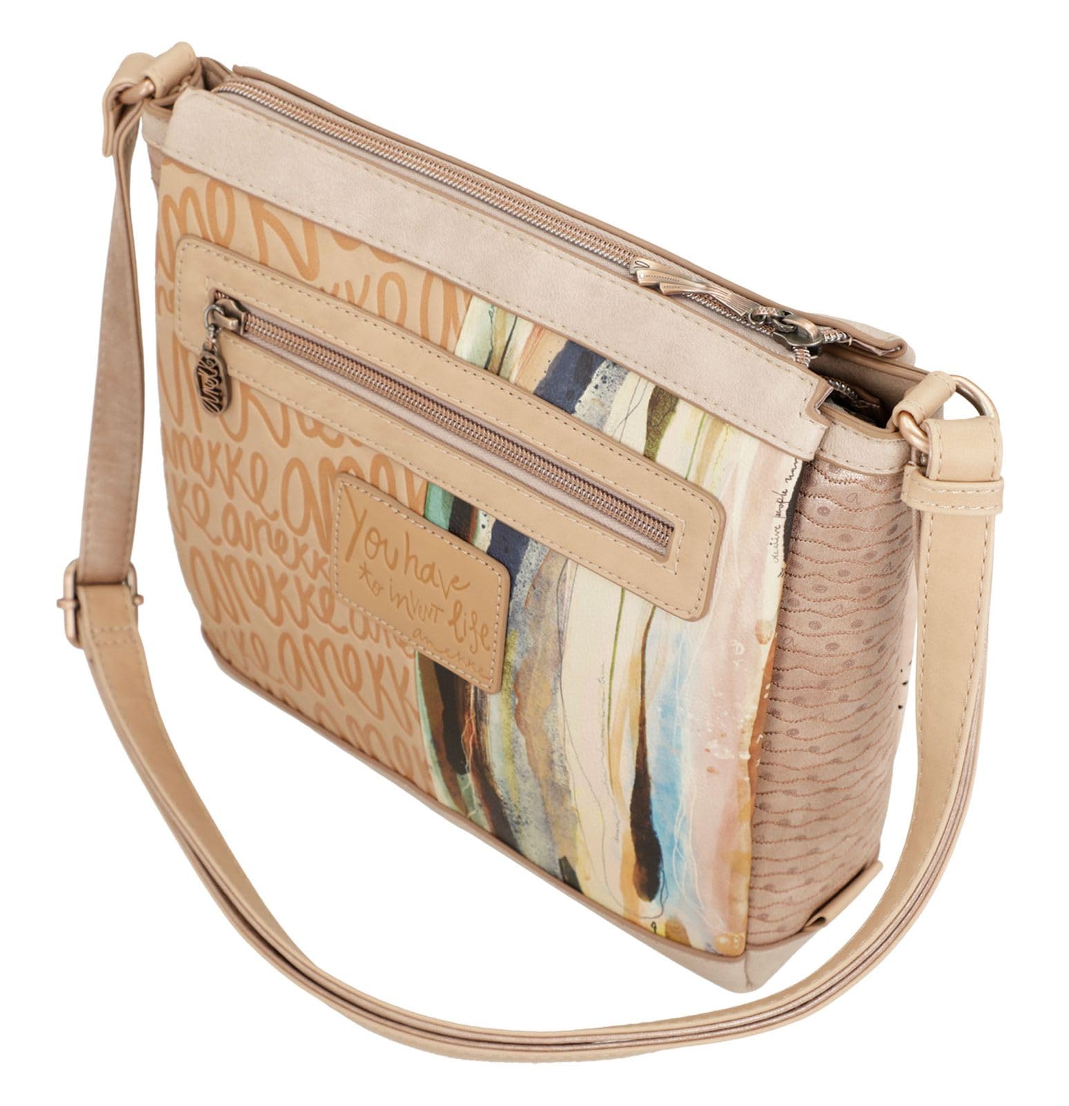 Anekke Hollywood Studio Crossbody borsa a tracolla nude tracolla regolabile