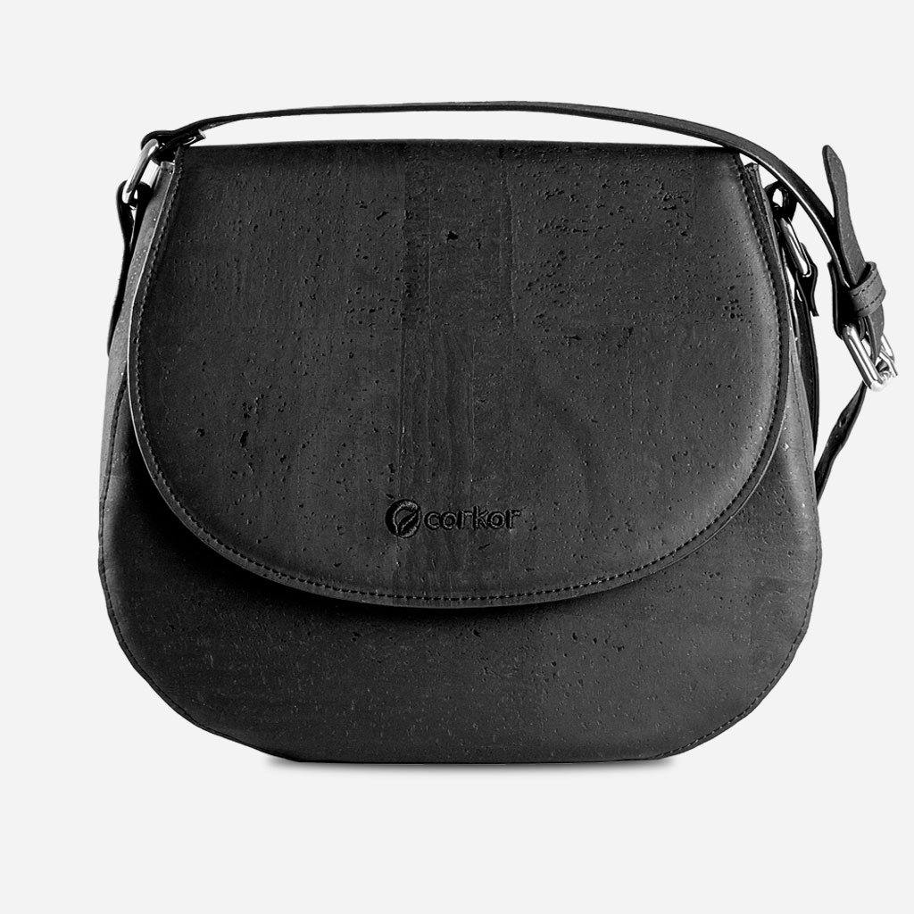 Corkor Bags Zaino Donna Sughero Vegan Naturale Nero Tracolla