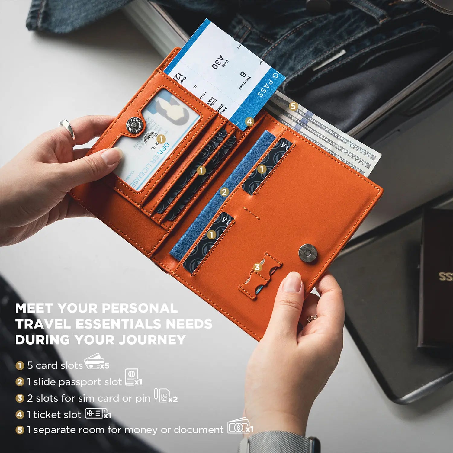 VULKIT Passport Card Holder VPW123 portapassaporto RFID nero