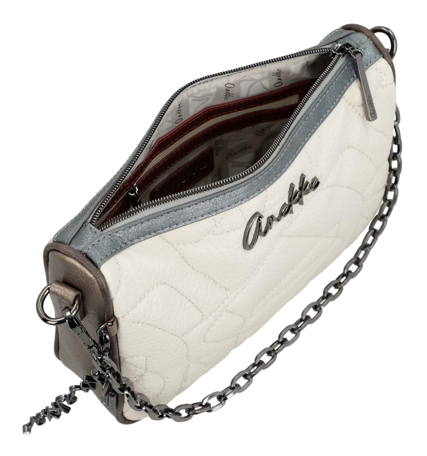 Anekke Essentials Borsa a Tracolla Beige Fiori Farfalle