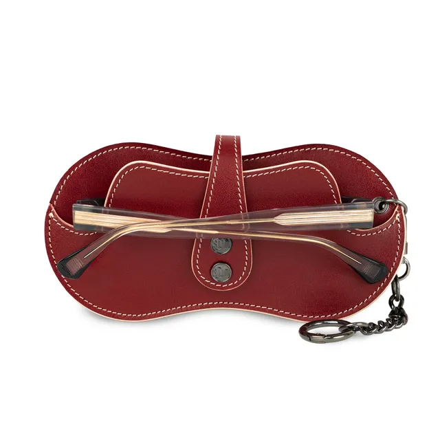 SLim Vision Portaocchiali Vegetale Rosso Vera Pelle