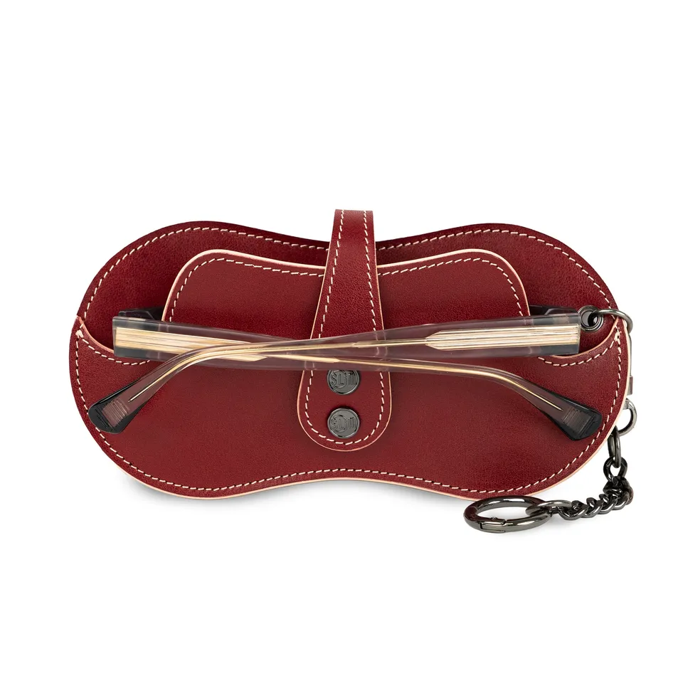 SLim Vision Portaocchiali Vegetale Rosso Vera Pelle