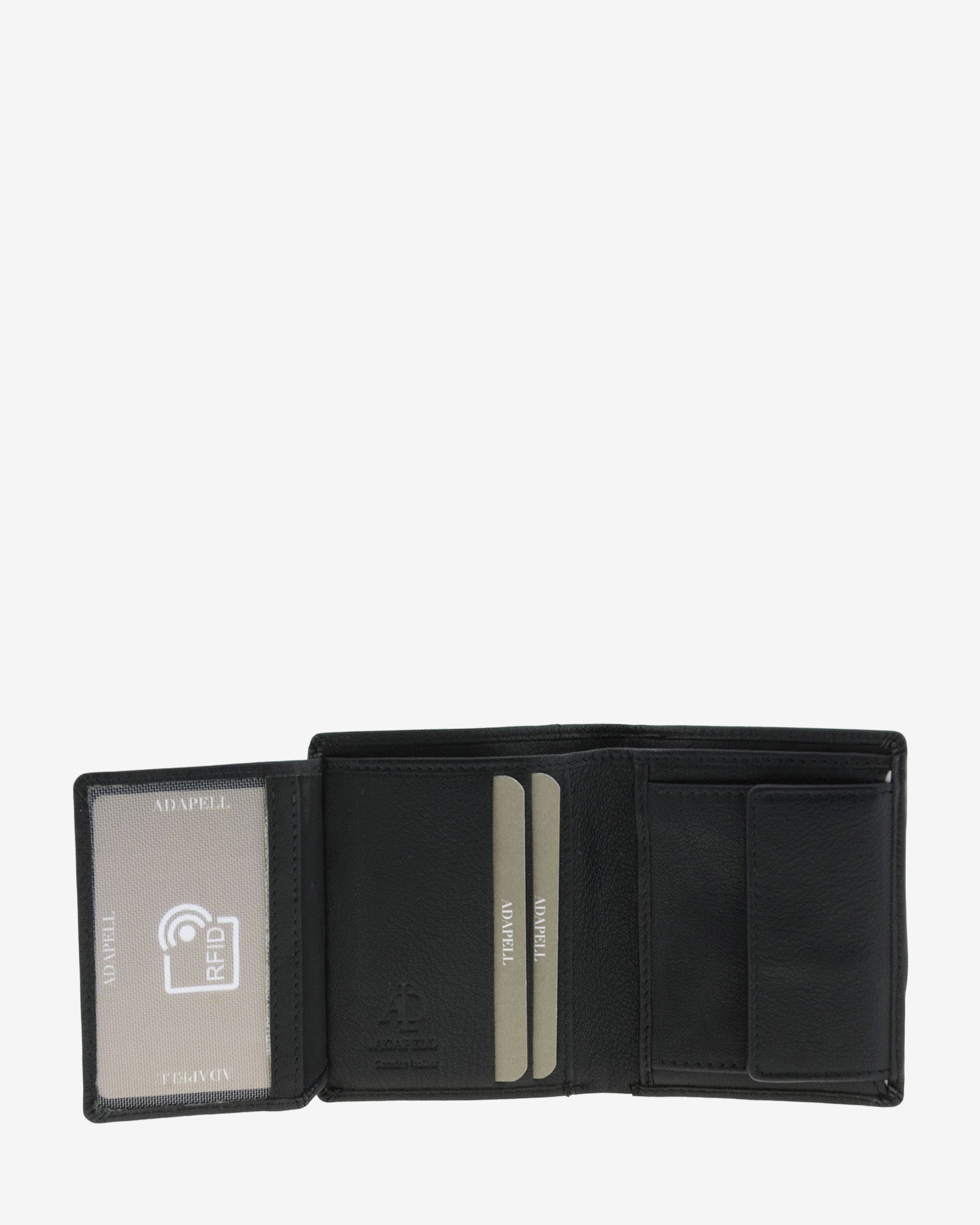 Adapell Maxwell 1656 portafoglio uomo verticale Nero RFID