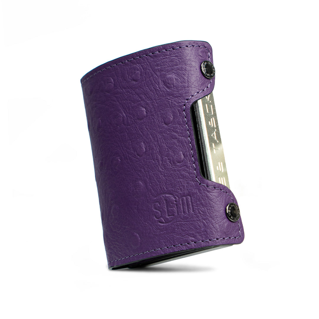 SLim Be Tasck struzzo viola custodia pelle compatta