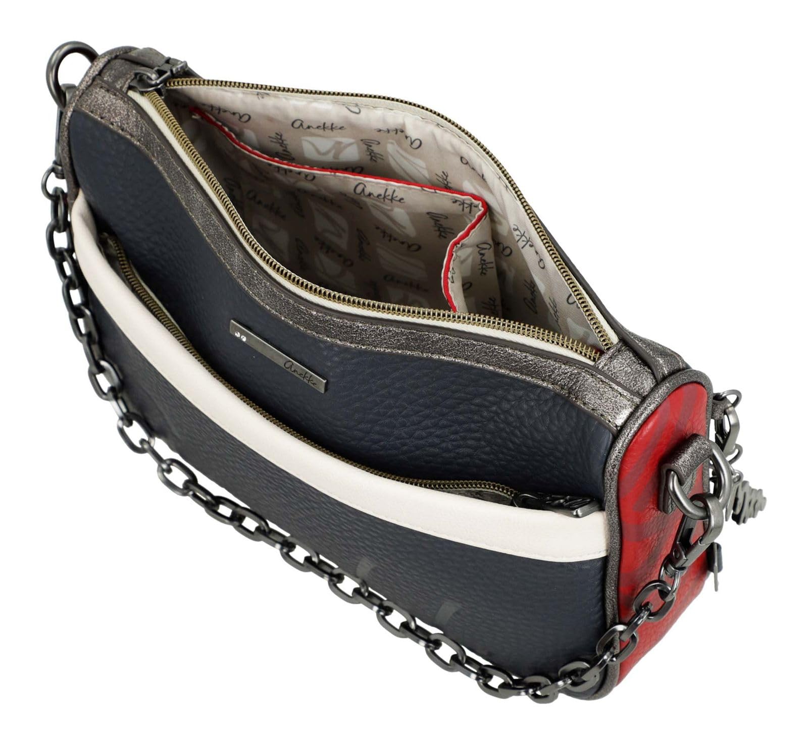 Anekke Essentials Borsa a Tracolla Blu Marino Stampa Fiori