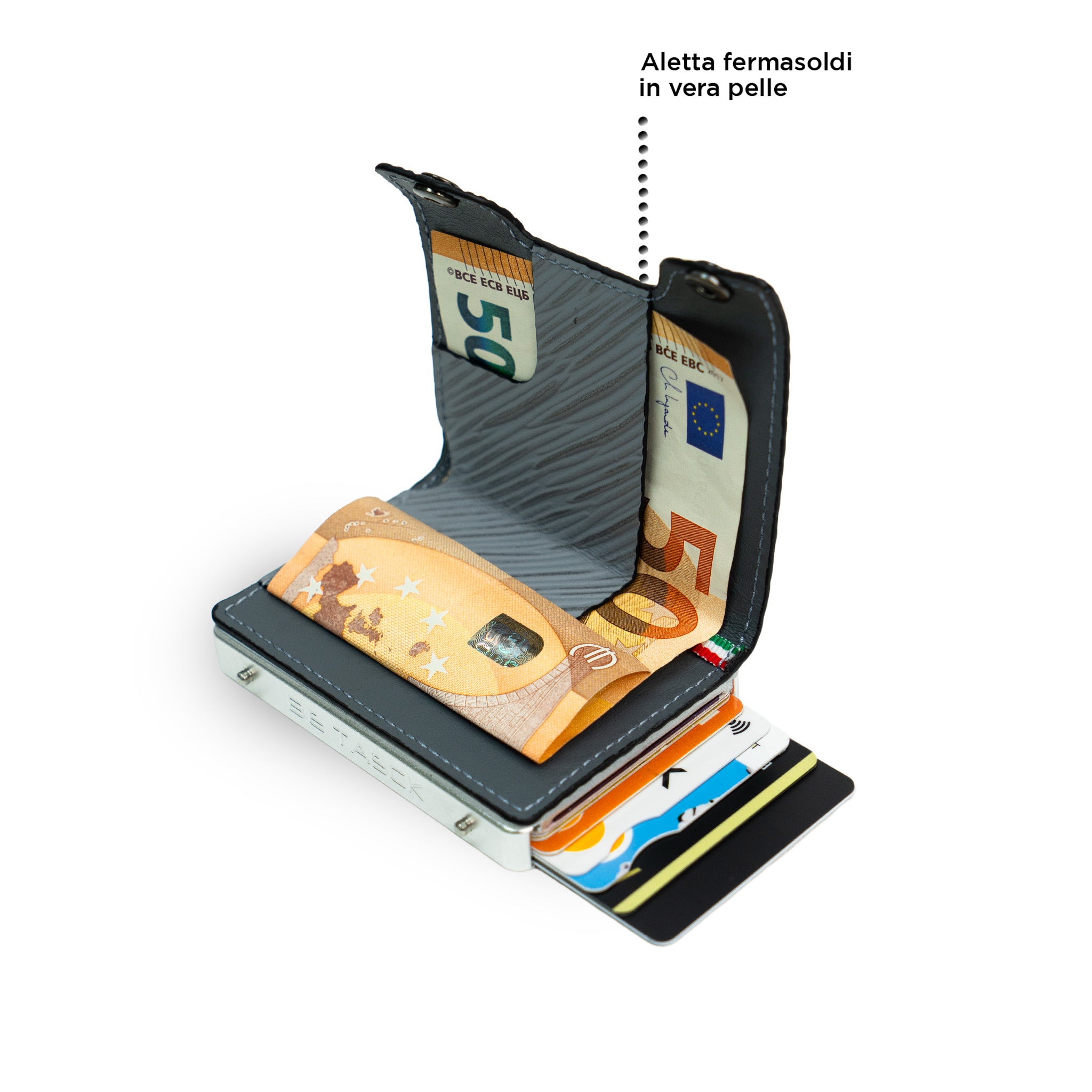 SLim Be Tasck Epi Grigio Ghiaccio portafoglio compatto RFID