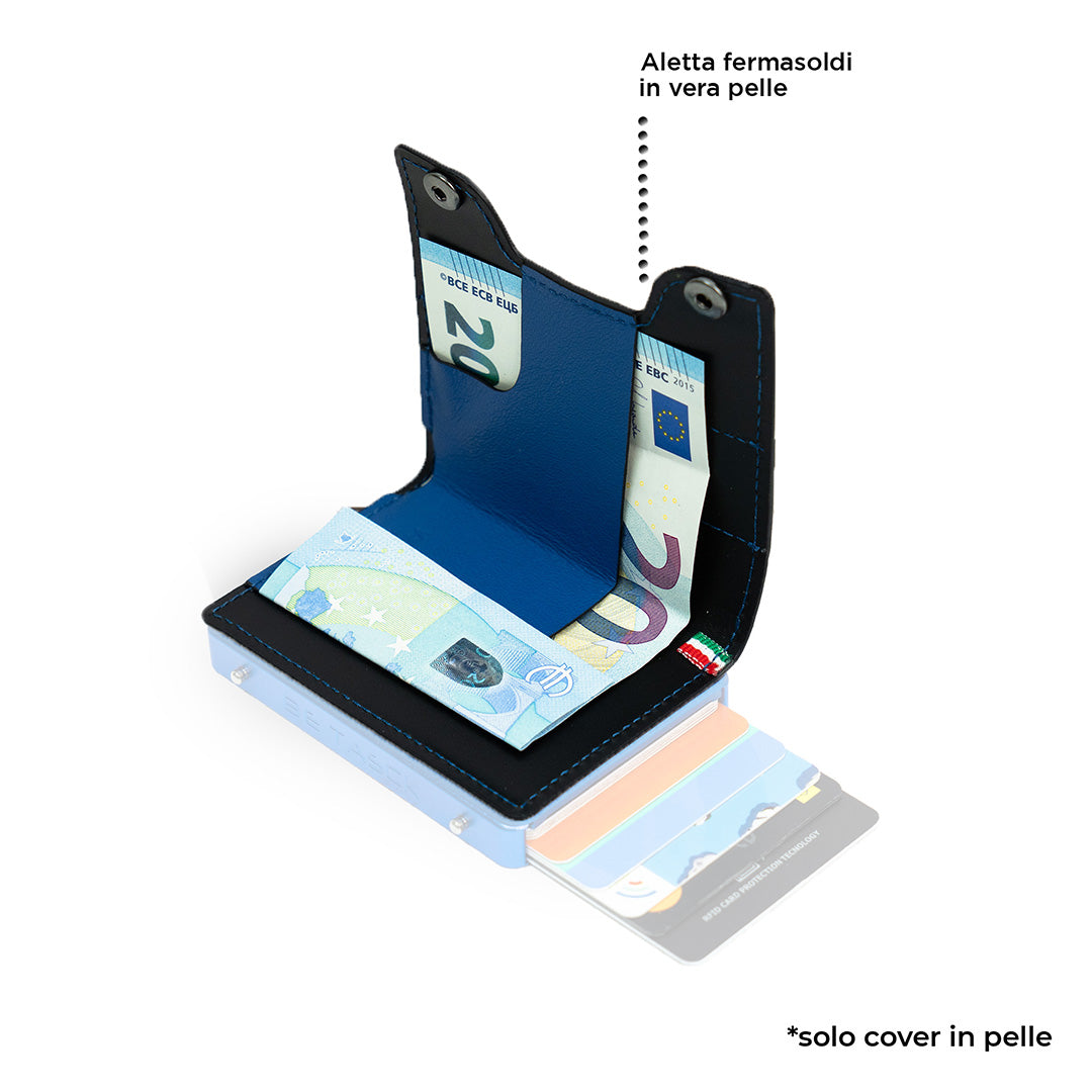 SLim Cover Pelle Be Tasck Bicolor Neroblu Cover Nero Blu
