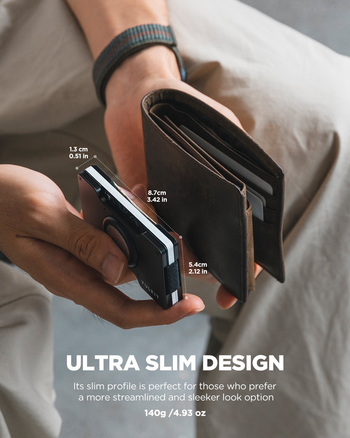 VULKIT VCL300 portafoglio metallo nero RFID 15 carte