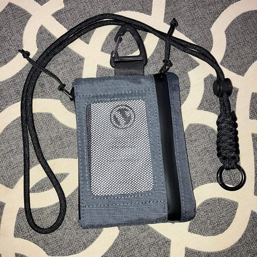 VULKIT VW148 Portafoglio Collo RFID Nylon CarbonBlack