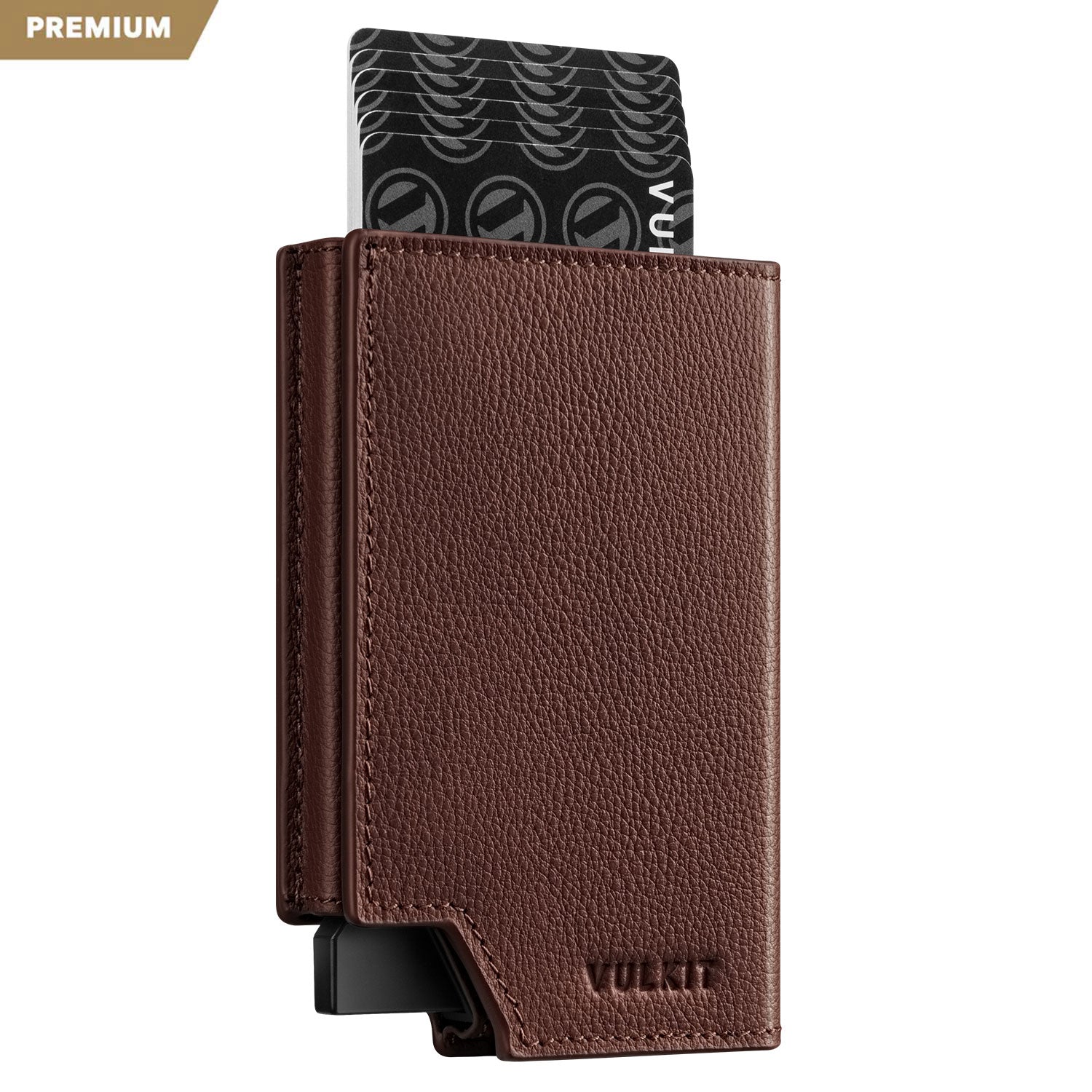 VULKIT Pop Up VC402P portafoglio pelle marrone RFID