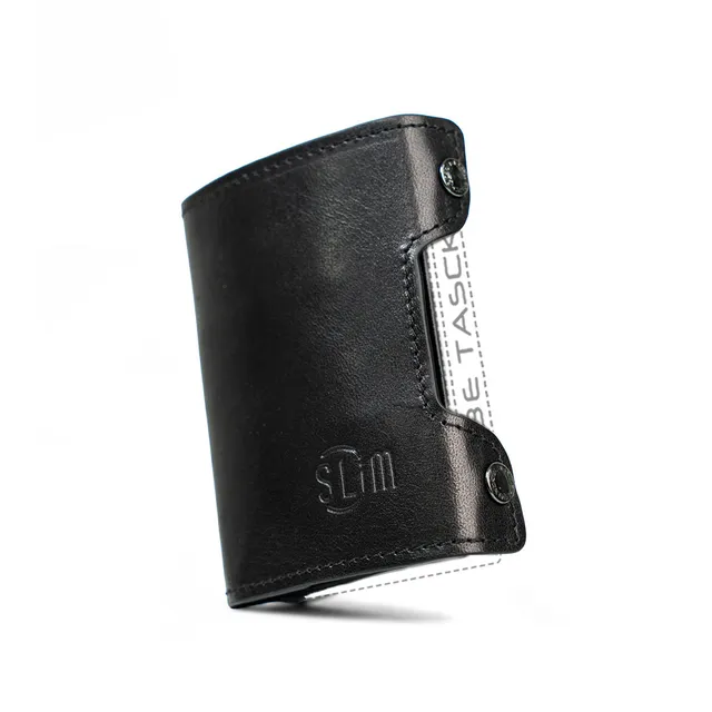 SLim Be Tasck Vegetale Nero cover in pelle nera