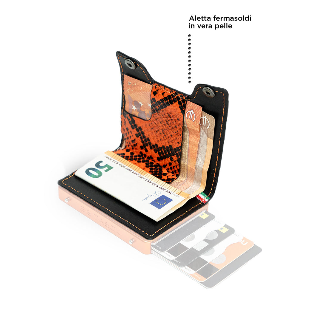 SLim Cover Pelle Be Tasck rettile arancio RFID
