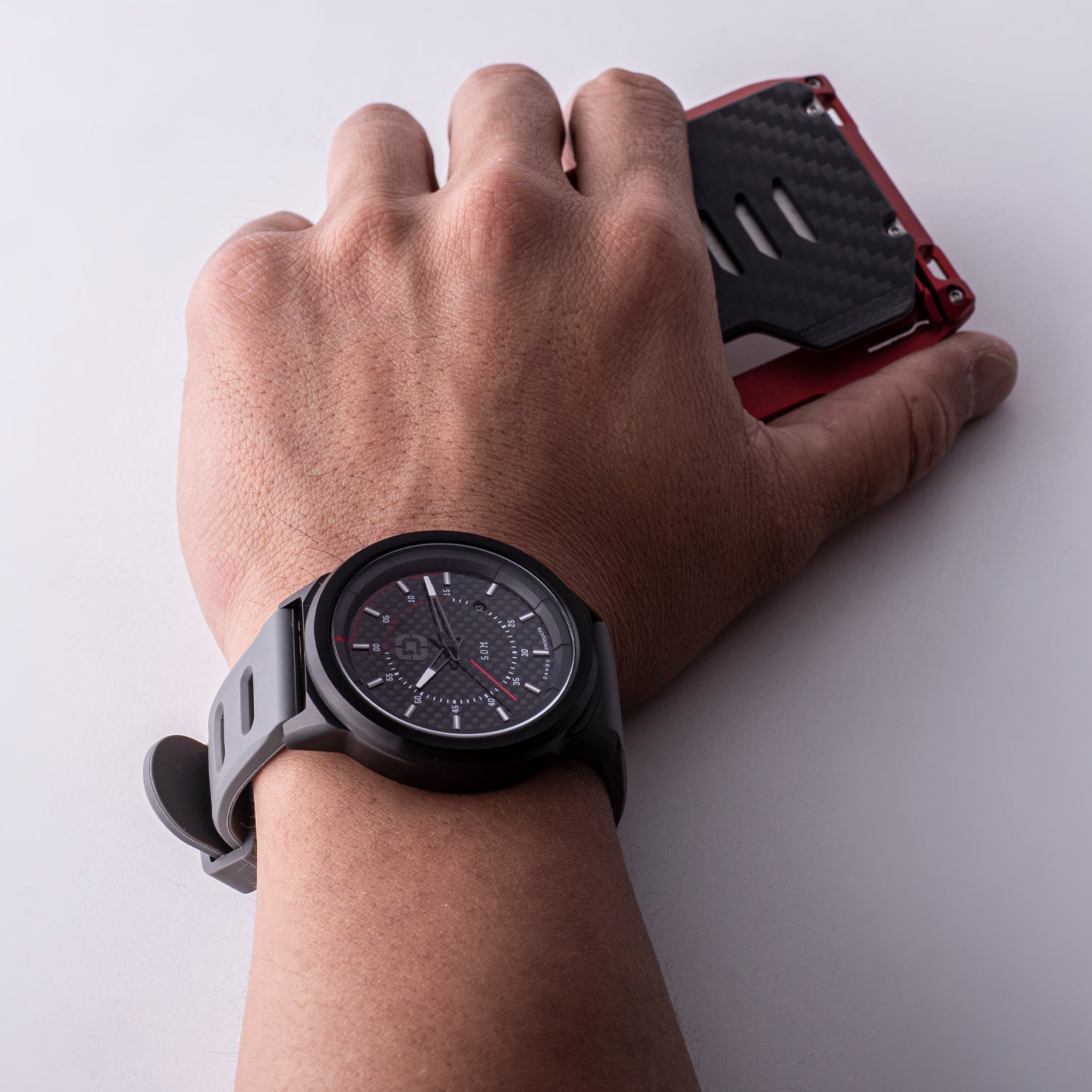 Dango R-Spec orologio carbonio 45mm cinturino rosso silicone