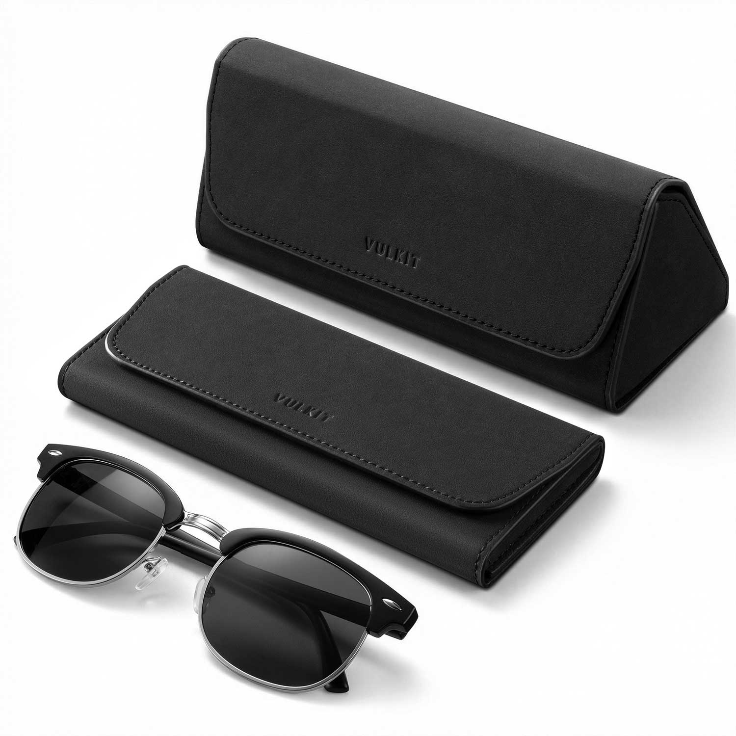 VULKIT Accessories VGP102 custodia occhiali pelle nera