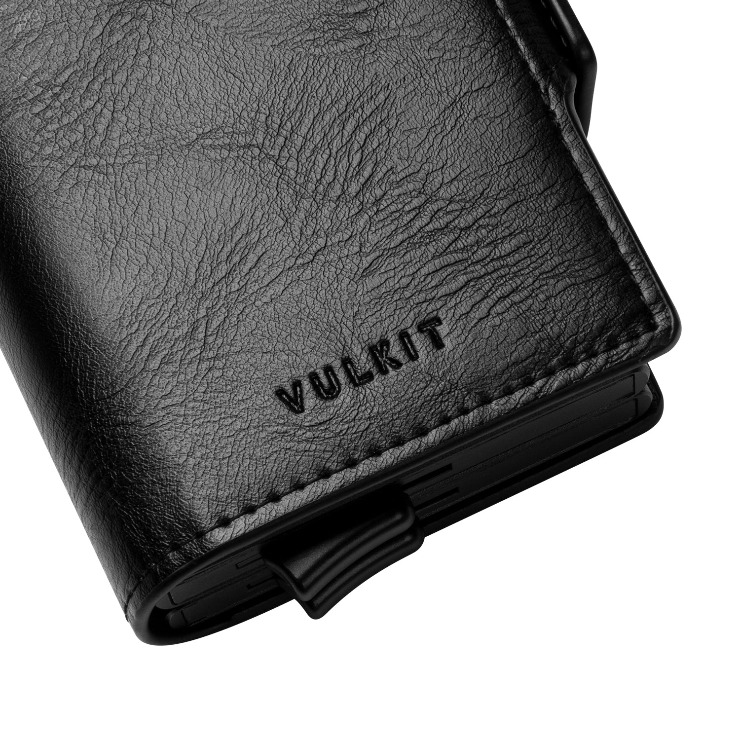 VULKIT VC200d Portafoglio Pelle Nero Alluminio RFID 14 Carte