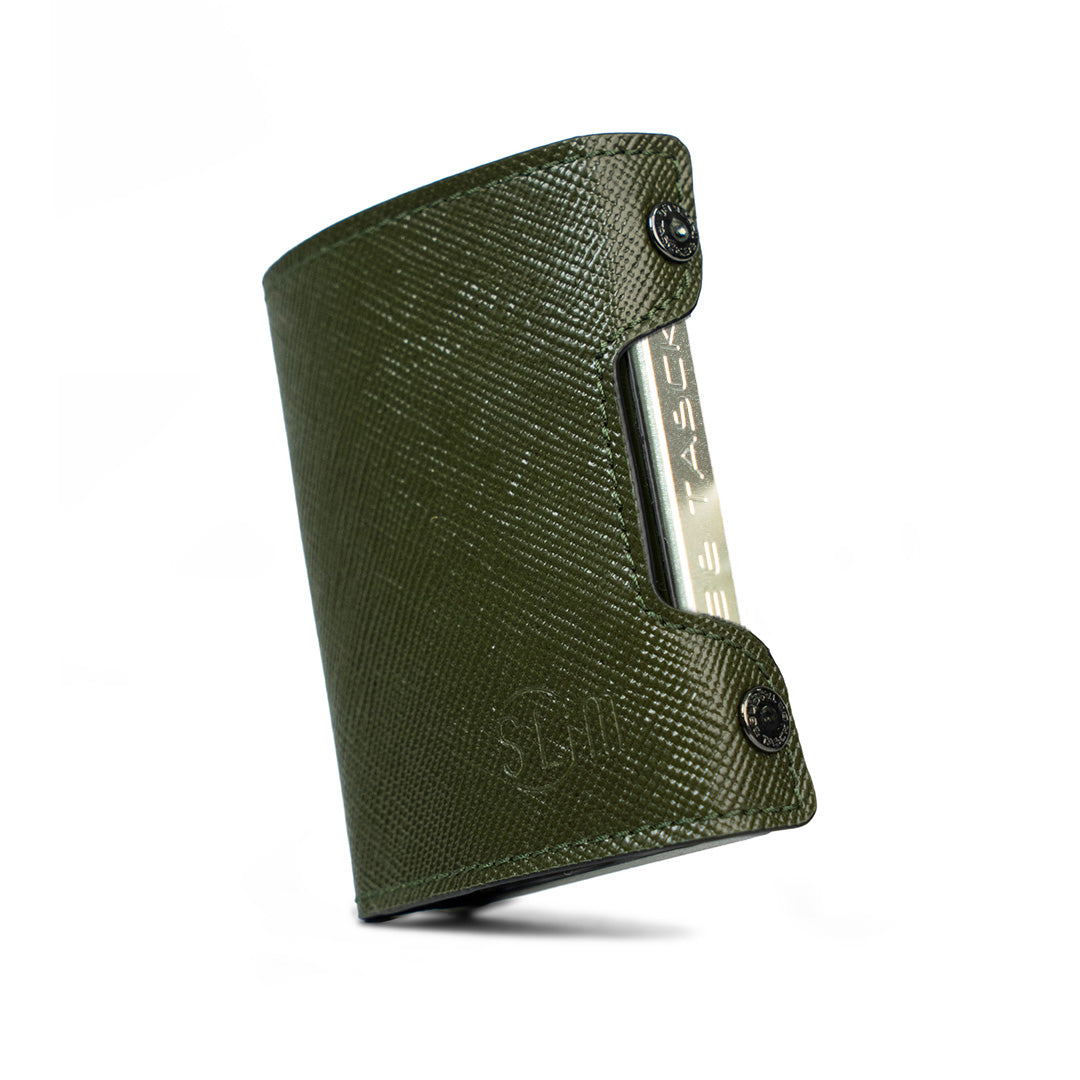 SLim Be Tasck Saffiano Portafoglio Verde Pelle RFID