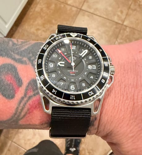 Dango GMT-01 orologio automatico acciaio pelle nera