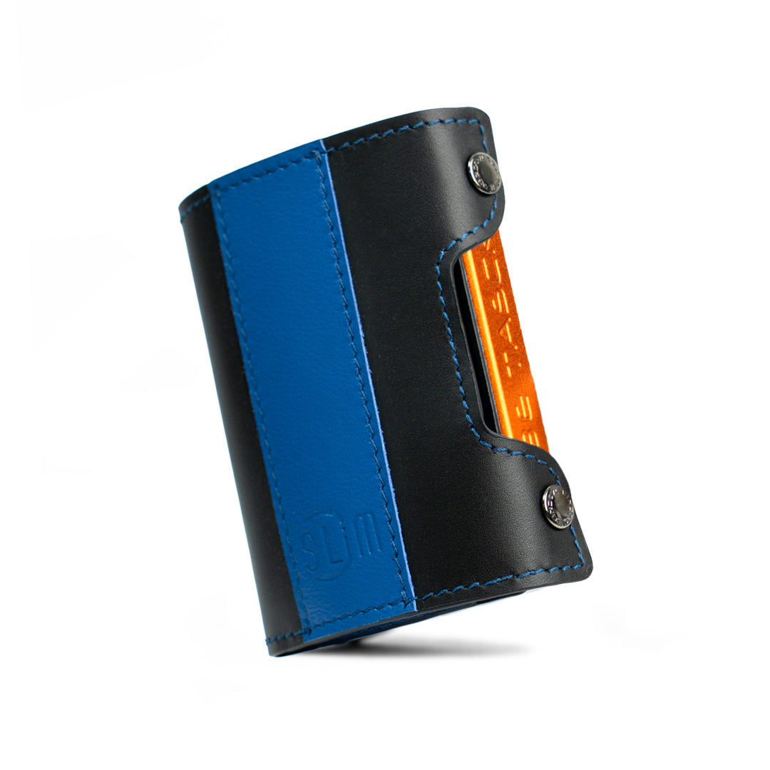 SLim Be Tasck Bicolor Neroblu portafoglio pelle compatto