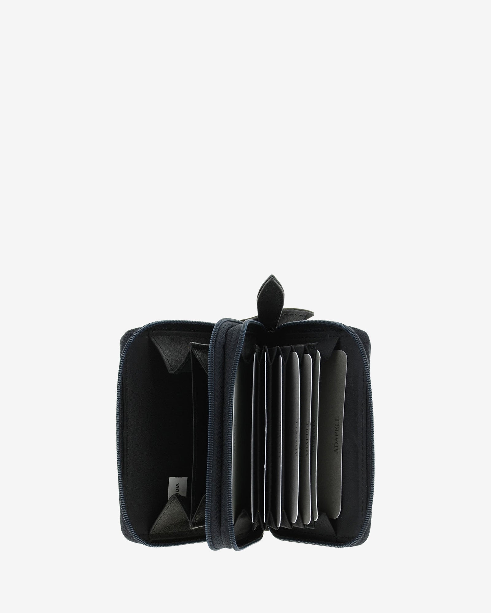 Adapell 8067 portacarte pelle nero fisarmonica doppia zip