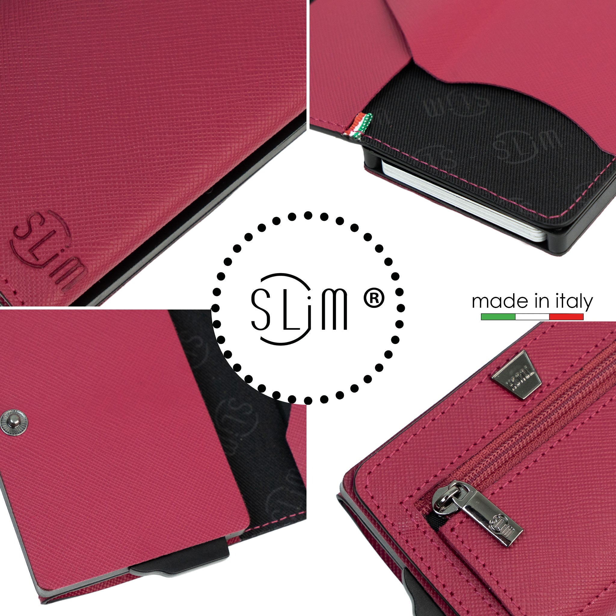 SLim Touch Portafoglio Saffiano Fucsia RFID