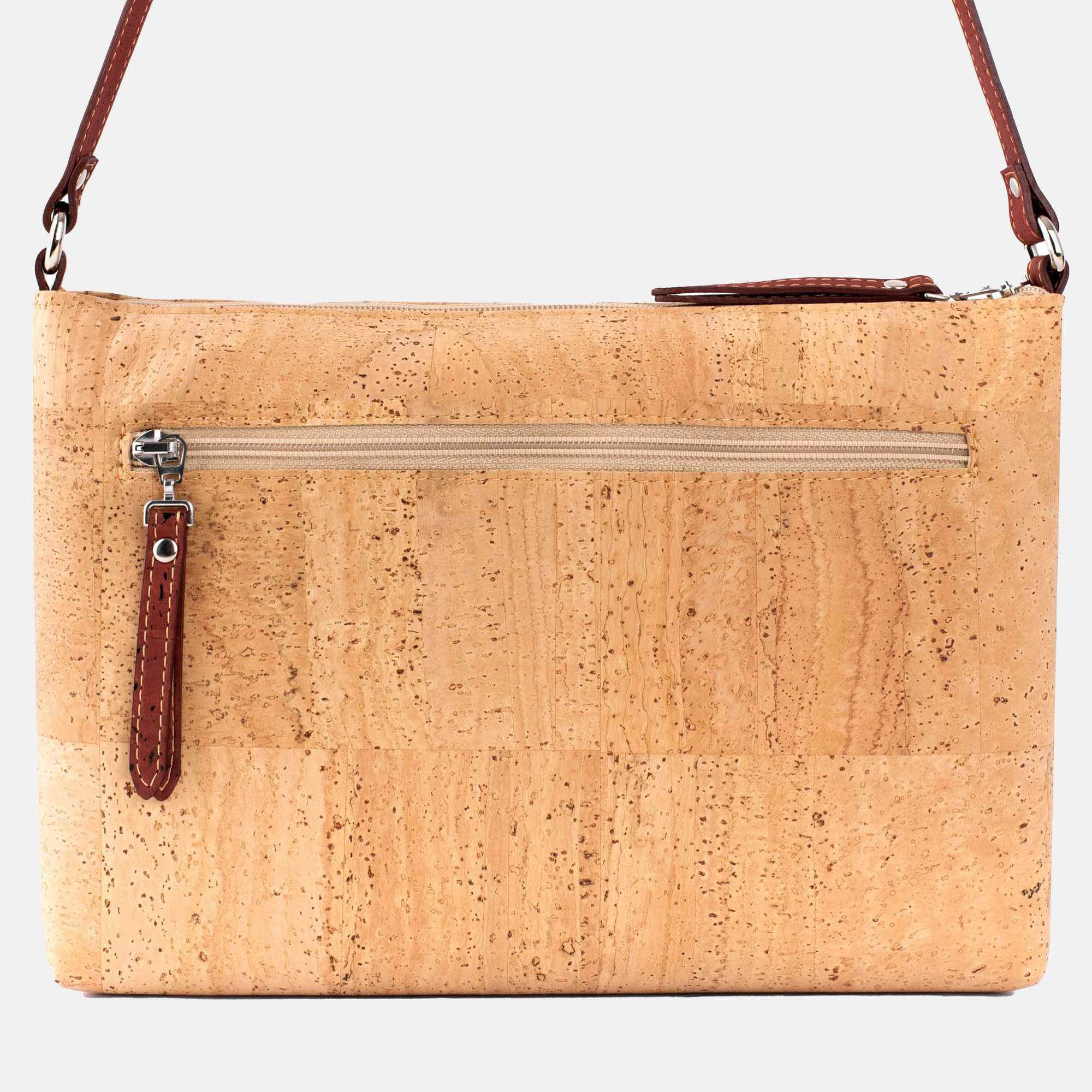 Corkor Bags Zaino Sughero Marrone Rosso Donna Porta Documenti