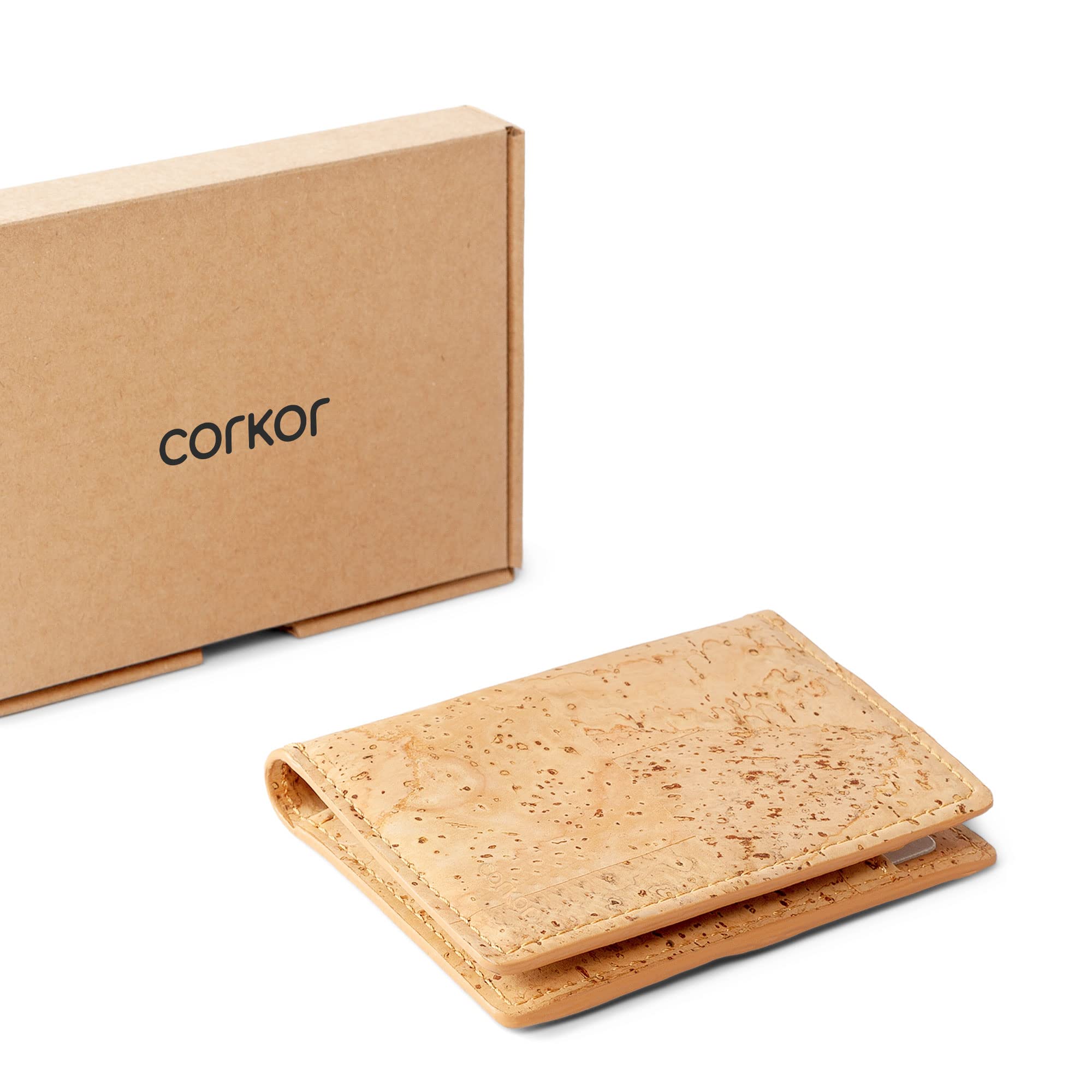 Corkor Wallets Portafoglio Sughero RFID Marrone Chiaro