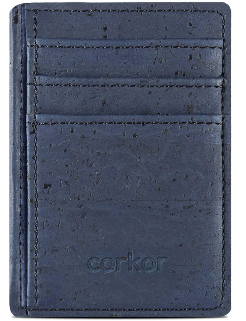 Corkor Wallets portafoglio uomo sughero blu slim 3 carte