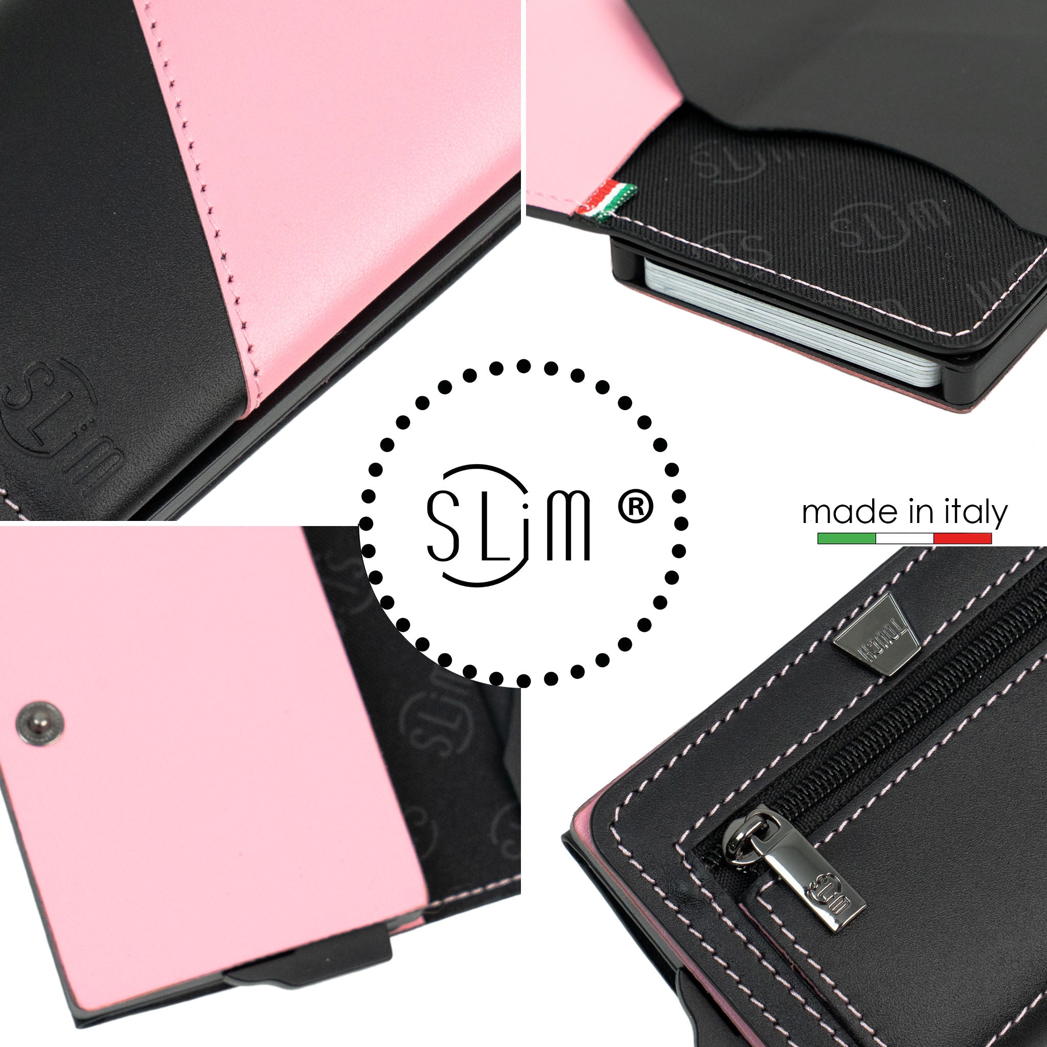 SLim Touch Portafoglio Compatto Bicolor Rosanero RFID
