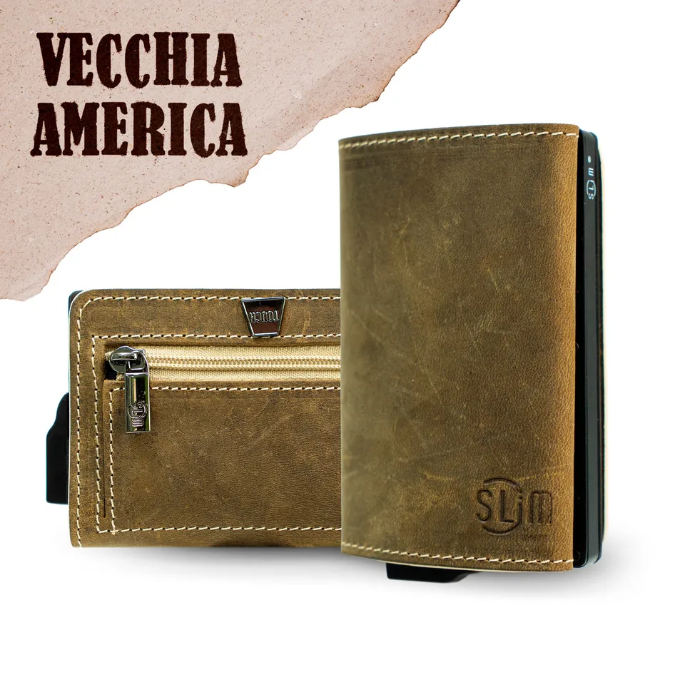 SLim Touch Portafoglio Compatto Crazy Cuoio RFID