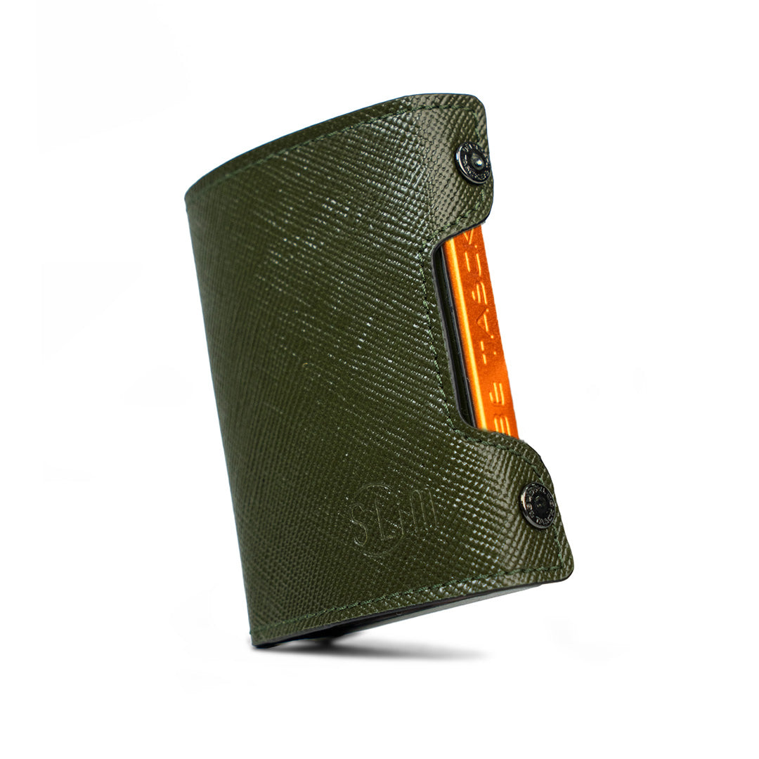 SLim Be Tasck Saffiano Portafoglio Verde Pelle RFID