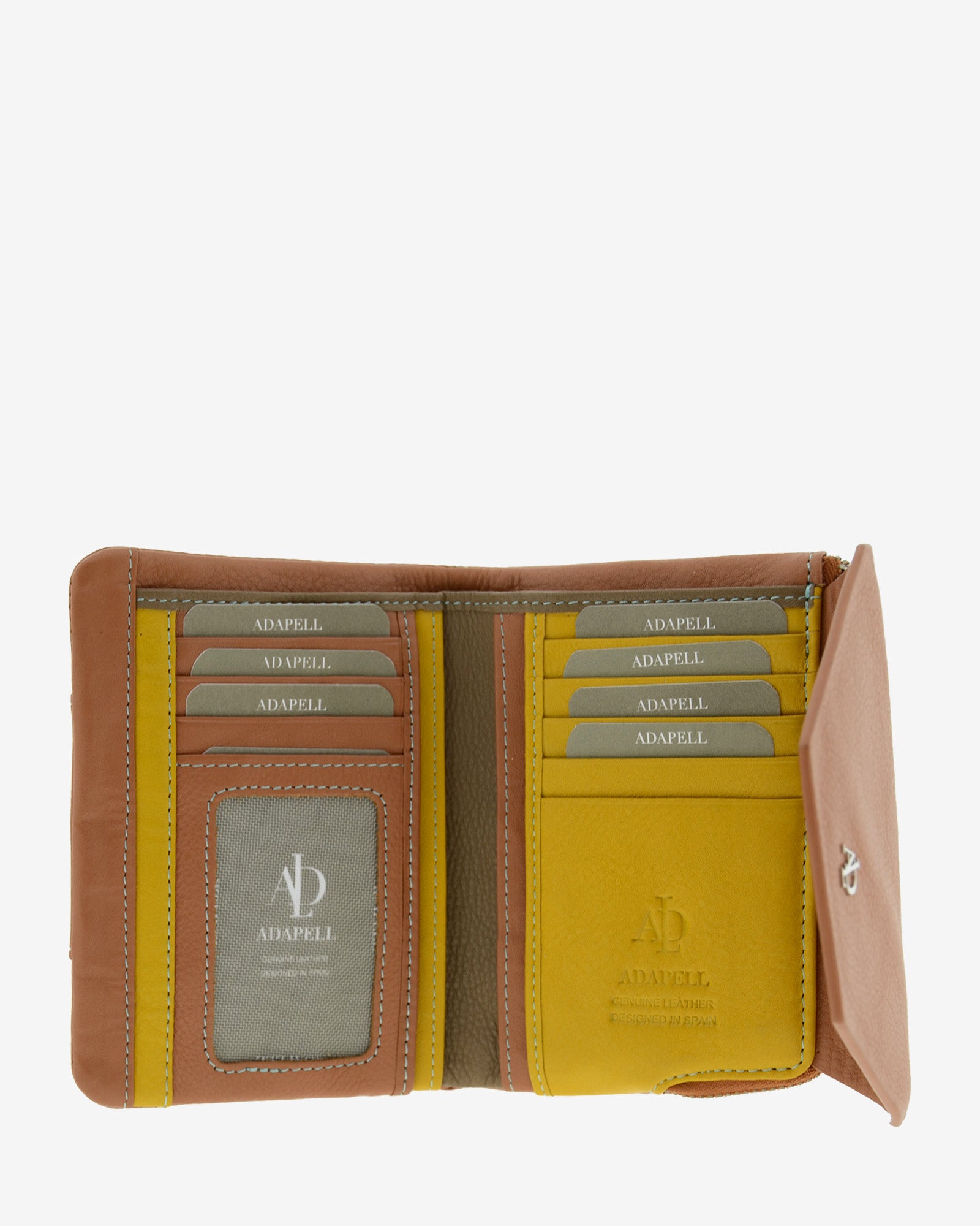 Adapell Lettera 4236 Portafoglio Donna Marrone Doppia Zip
