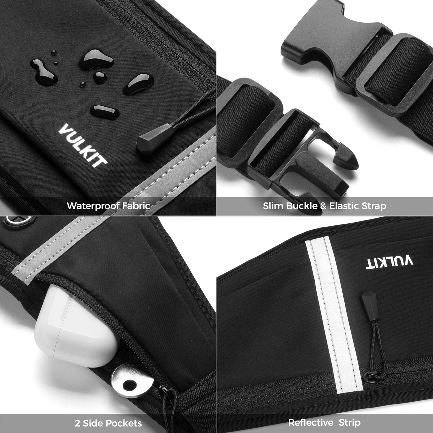 VULKIT VRB100 marsupio running rosa impermeabile regolabile