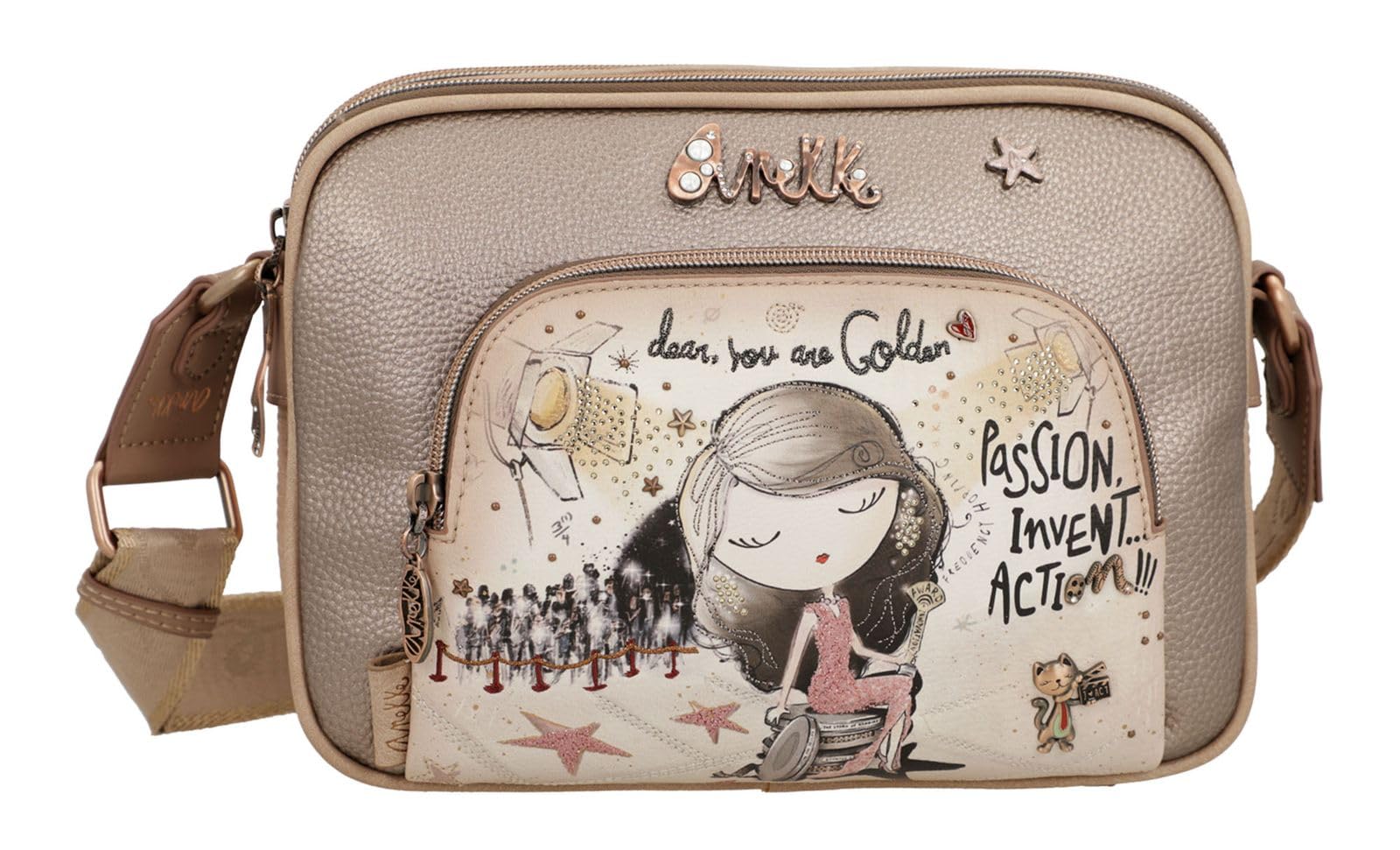 Anekke Hollywood Borsa Tracolla Donna 2 Scomparti Multicolor