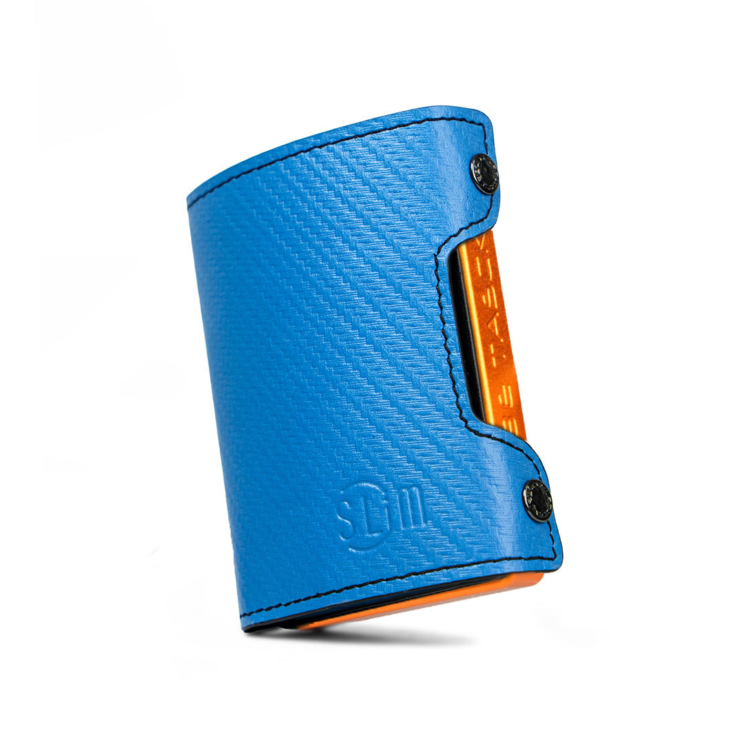 SLim Be Tasck Carbon Portafoglio Frame Azzurro compatto RFID